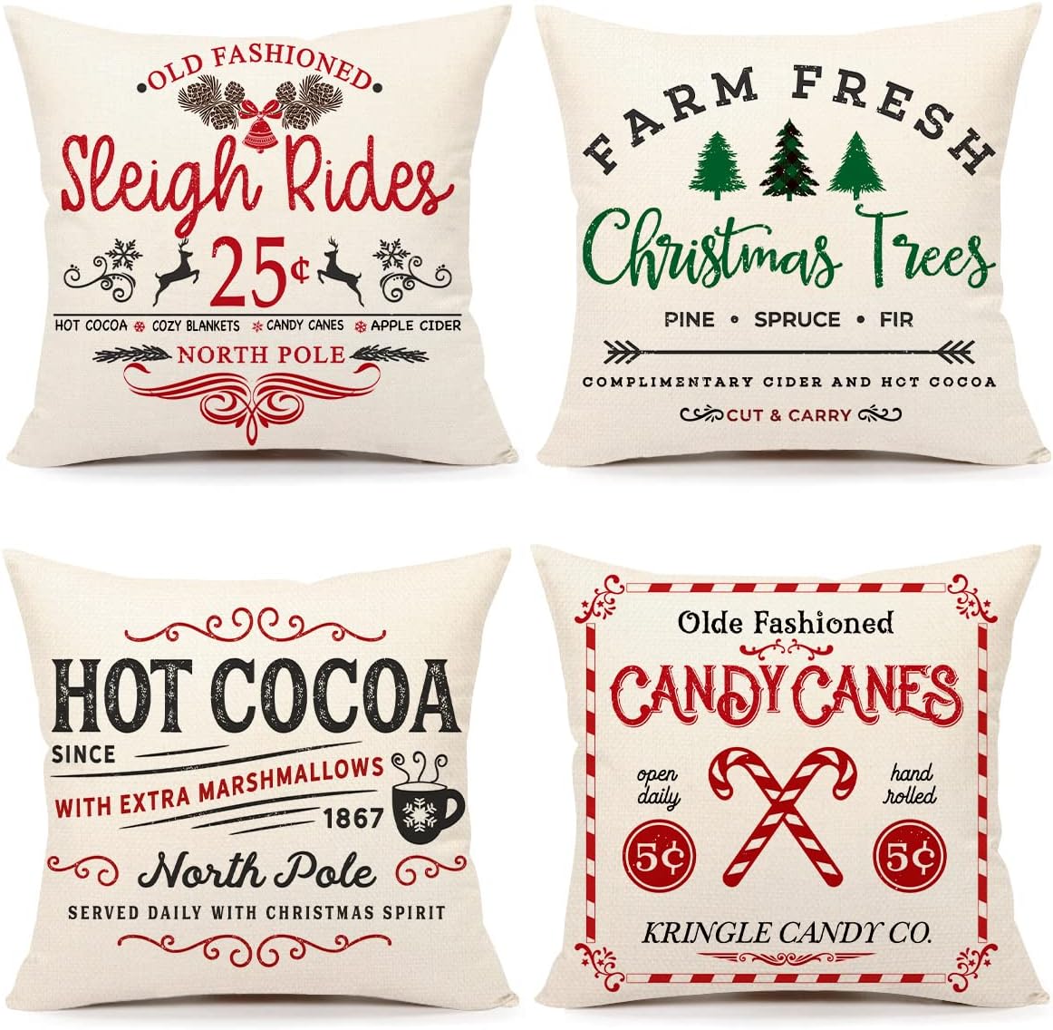 Winter Decorative Pillow Covers – 4-Pack