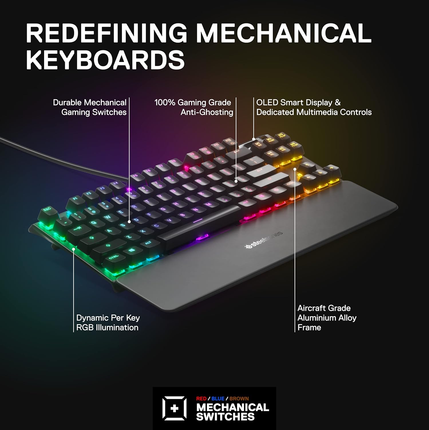 Compact Mechanical Gaming Keyboard (TKL) – RGB Backlit