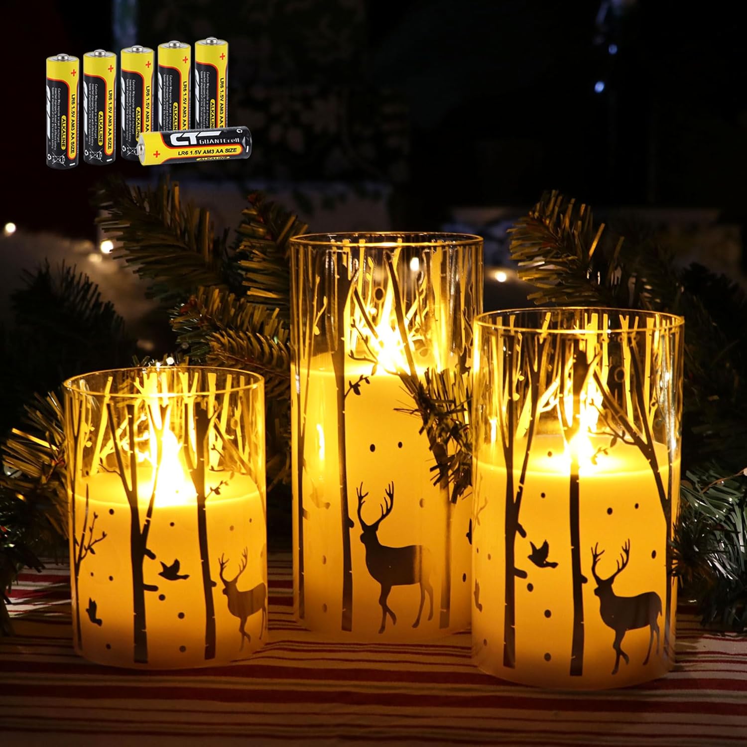 Christmas LED Flameless Candle Set (3-Pack)