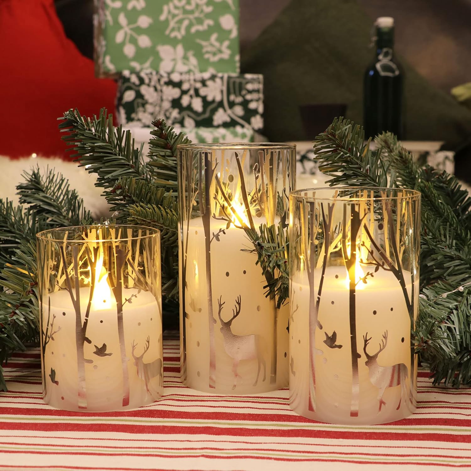 Christmas LED Flameless Candle Set (3-Pack)